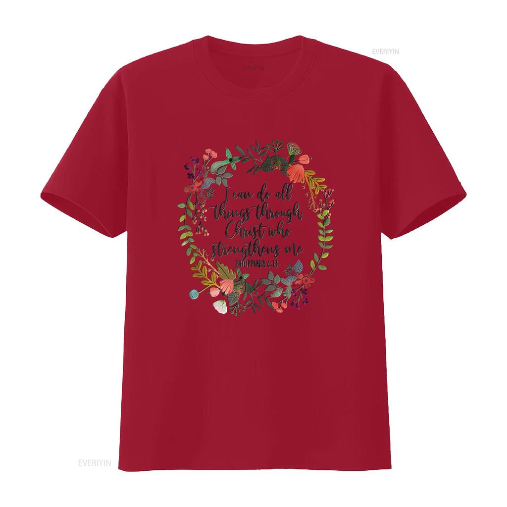 Womens Philippians 4 13 I Can Do All Things Through Christ T Shirt vintage Washed Soft Stretched Breathable designer clothes