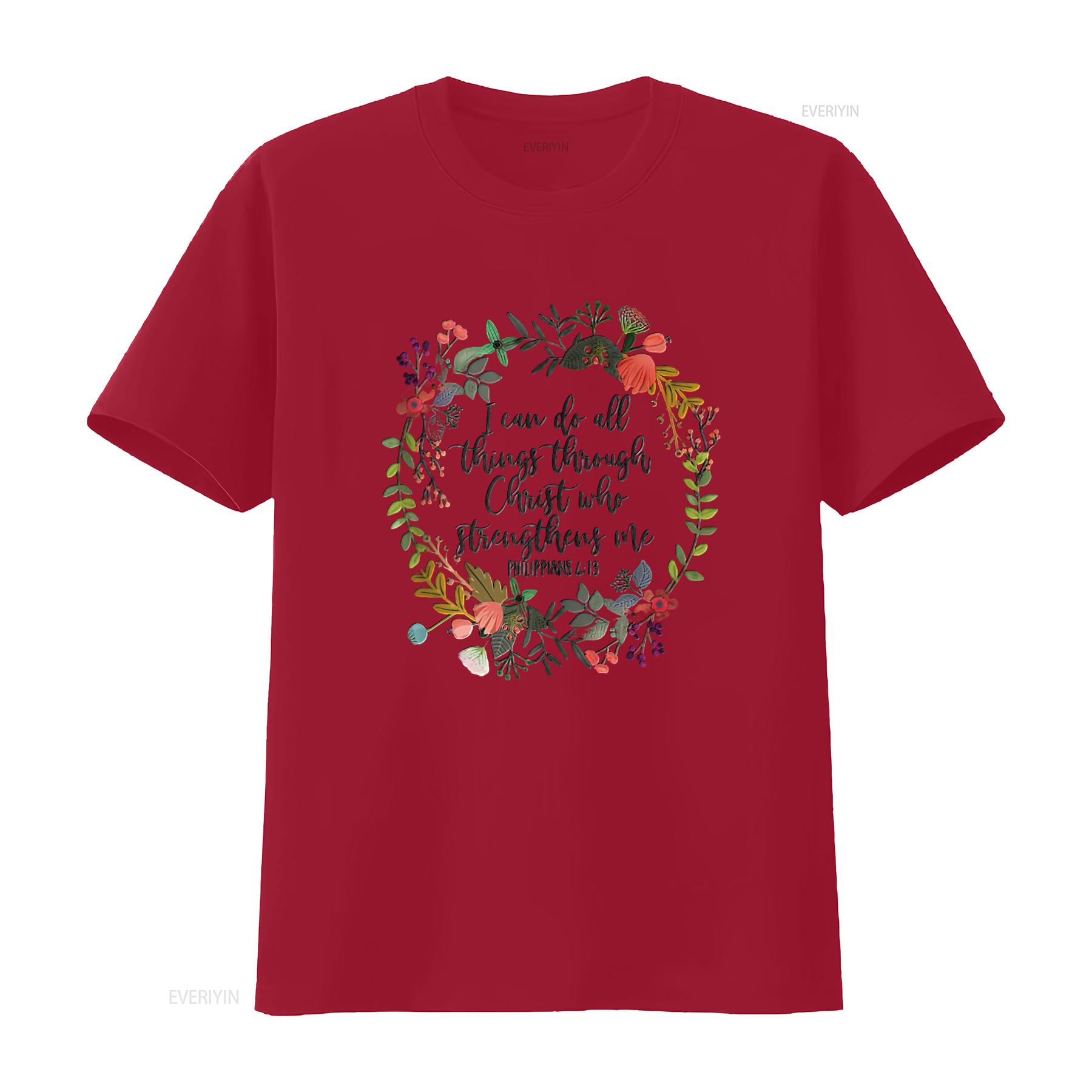 Womens Philippians 4 13 I Can Do All Things Through Christ T Shirt vintage Washed Soft Stretched Breathable designer clothes S