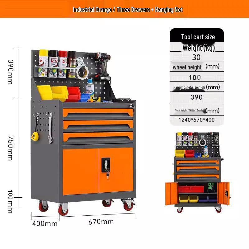Heavy-Duty Mobile Tool Cart with Drawer - Multi-functional Hand Truck for Workshop