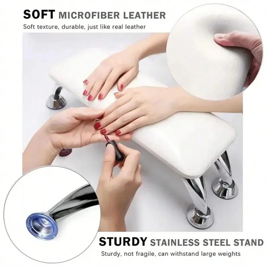 High Quality Professional Large Nail Armrest Arm Pillow PU Leather Microfiber Leather Nail Lamp Nail Pillow