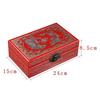 Vintage Wooden Jewelry Box with Copper Wire Inlay Mother of Pearl Handcrafted Pingyao Lacquerware