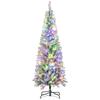 Narrow Christmas Tree 180 Cm With Bicolor LED Lights 11 Lighting Modes 479 Branches Green
