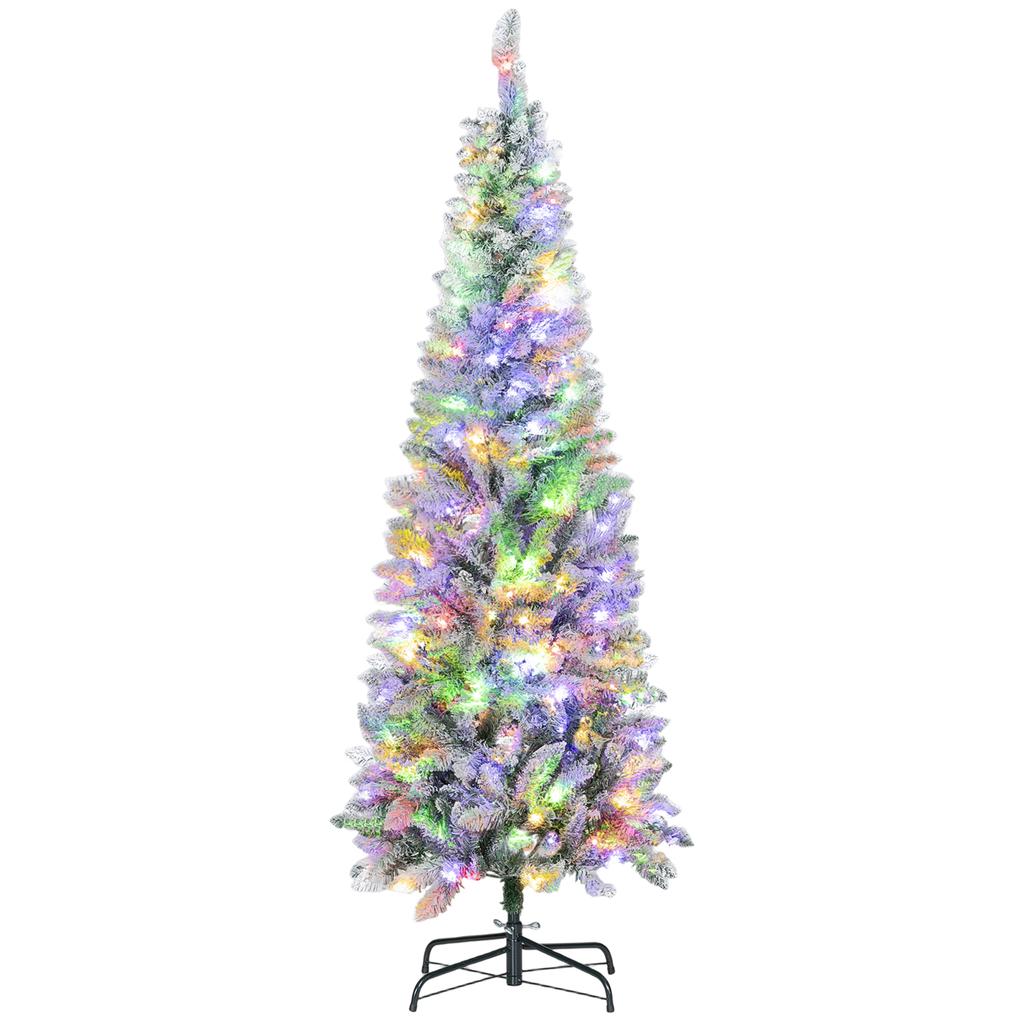 Narrow Christmas Tree 180 Cm With Bicolor LED Lights 11 Lighting Modes 479 Branches Green