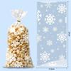 50-100pcschristmas Holiday Snowflake Wrapping Cellophane Snacks Candy Gift Wrapping Printed Opp Flat Pockets