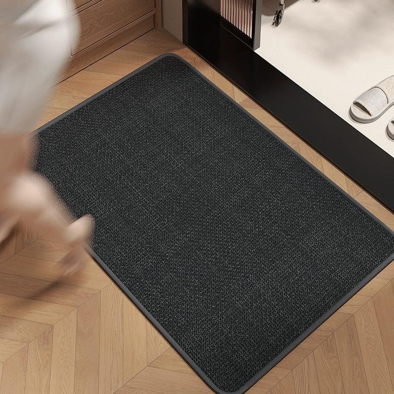 Toilet Solid Color Linen Floor Mat Bathroom Door Water Absorption Non-Slip Toilet Floor Mat Toilet Kitchen Dirt-Resistant Carpet