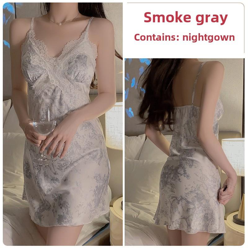 

Large Size Printed Pajamas Plus Chest Pads Gather Suspenders Pure Desire Wind Loungewear Set XL