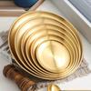 14/17/20/23/26/30CM Stainless Steel Bone Spitting Dish Gold Silver Shallow Tray Metal Dining Disc Round Plate Dessert Tableware