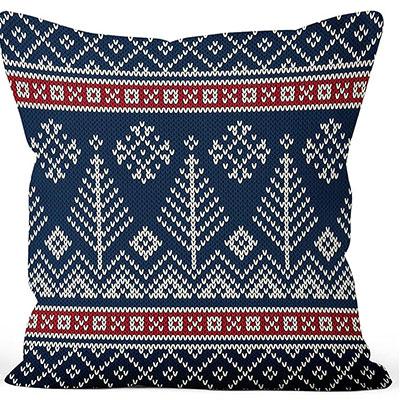 Winter Snowflake Pillowcase 45X45 Pillowcase Navy Blue Christmas Decorations Snowman Throw Pillowcase Cushion Outdoor Courtyard