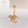 Fashion Zircon Butterfly Belly Button Rings Shiny Crystal Bow Navel Piercing For Women Girls Sexy Belly Ring Beach Jewelry Gifts