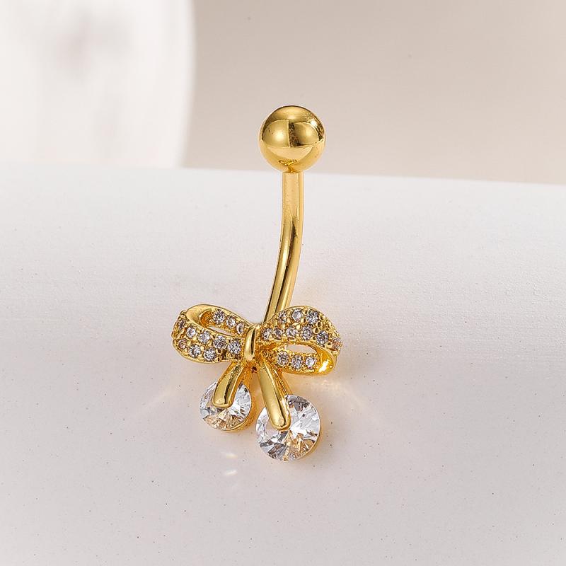 Fashion Zircon Butterfly Belly Button Rings Shiny Crystal Bow Navel Piercing For Women Girls Sexy Belly Ring Beach Jewelry Gifts