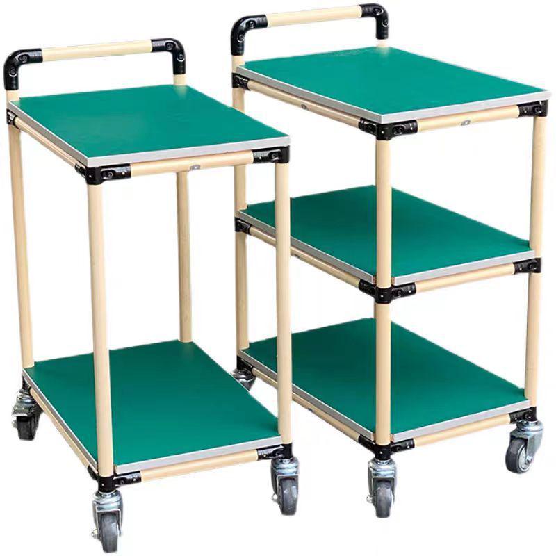 Double-Layer Anti-Static Lean Pipe Mobile Sorting Cart with Wheels