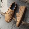 Dermis Men's Casual Shoes New Trend Fashion Loafers 2024 Cow Suede Leather Soft Soled Casual Leather Shoes for Men Luxury Shoe