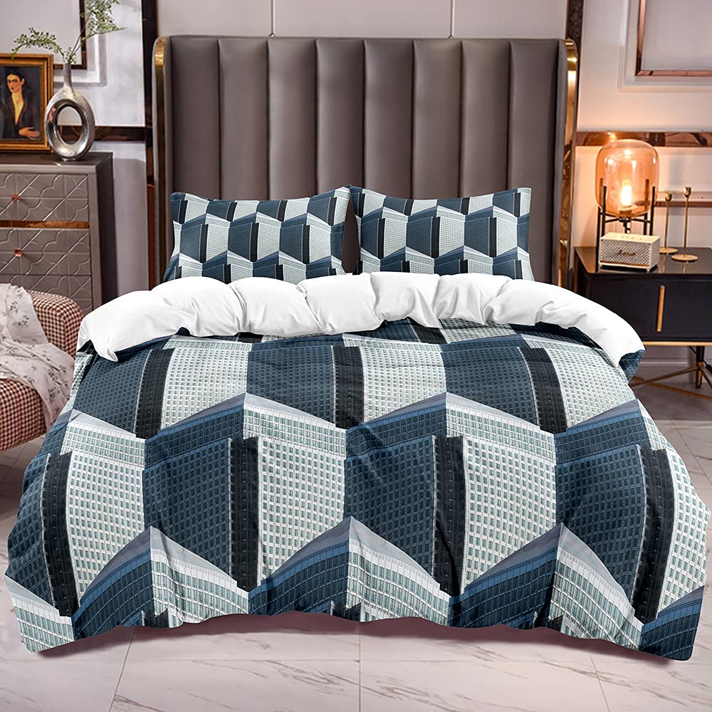 Comforter 3D Geometric Patterns Printed Softly Bedding Set Stereoscopic Dense Hole Warmly Queen King Size 2/3Pcs