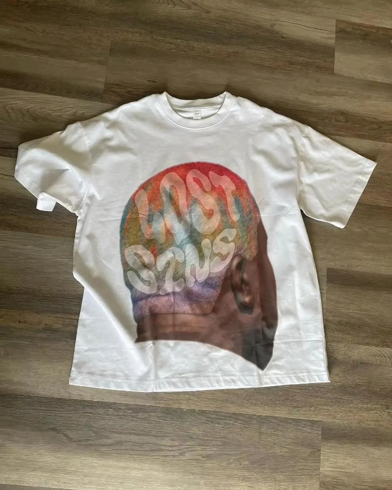 T-shirt z nadrukiem wzoru postaci z amerykańskiego hip-hopu, casualowy, modny, oversize, Harajuku, gotycki, retro, unisex, top Y2k