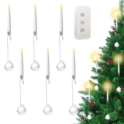 6Pcs Christmas Tree Candles with Remote Flameless LED Candles Decorative Lights for Christmas Family Party Decor Holiday Indoor