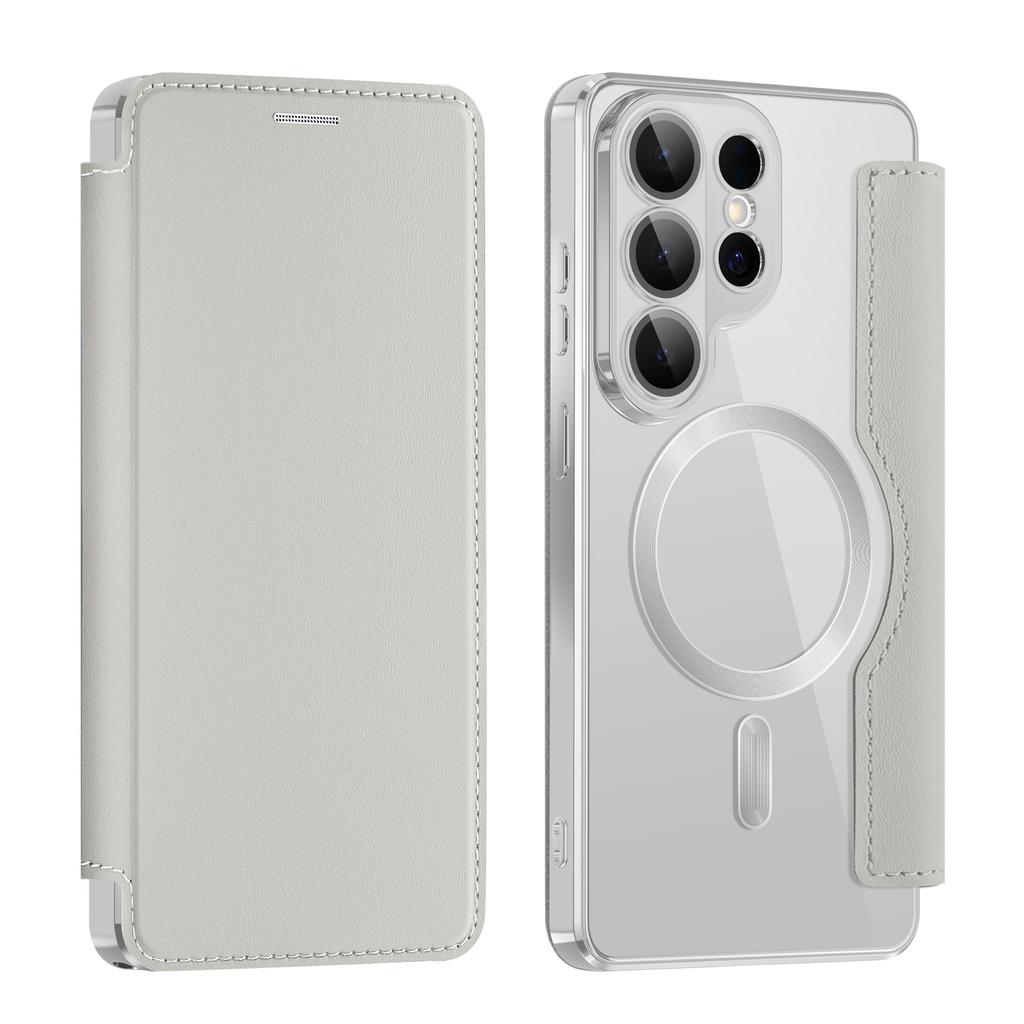 For Samsung Galaxy S26 Ultra Magnetic Case RFID Blocking Card Holder Leather Phone Cover with Lens Film