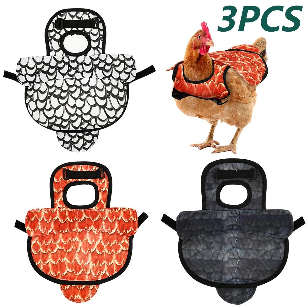 3Pcs Chicken Saddle Waterproof Chicken Back Protector with Adjustable Shoulder Strap Comfortable Chicken Apron Poultry Accessory