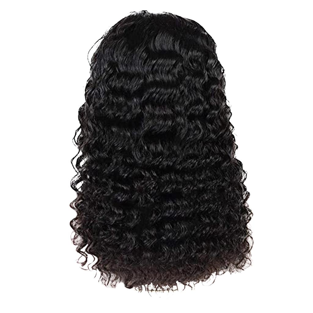 Lace Front Human Hair Wigs Deep Pre Plucked 10% Density Remy Deep Curly