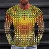 2024 Men'S Long Sleeve T-Shirts Harajuku 3d Print Graphic Men Oversized Clothing Fashion Street Tees Shirt Casual O Collar Tops