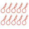 10Pcs 13MM RC Car Shell Clip RShape Metal Body Clips Pins for 15 16 18 110 RC Car(Orange )