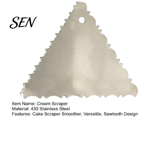 Dough Divider for Bread Stainless Steel Cake Scraper with Multi-faceted Sawtooth, Rectangle/Pentagon/Triangle/Semi-circle Shape Cream Icing Smoothing