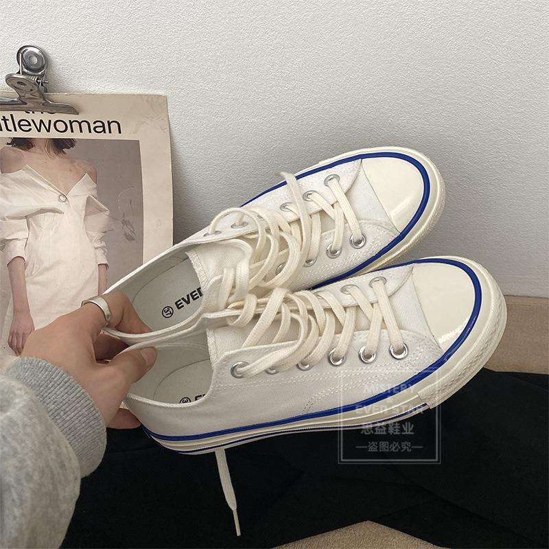 Biało-niebieskie buty płócienne studenckie męskie i damskie buty dla par buty codzienne 18