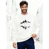 Men's Mountain Reflection Print Casual Round Neck Sweatshirt, Plus Size.