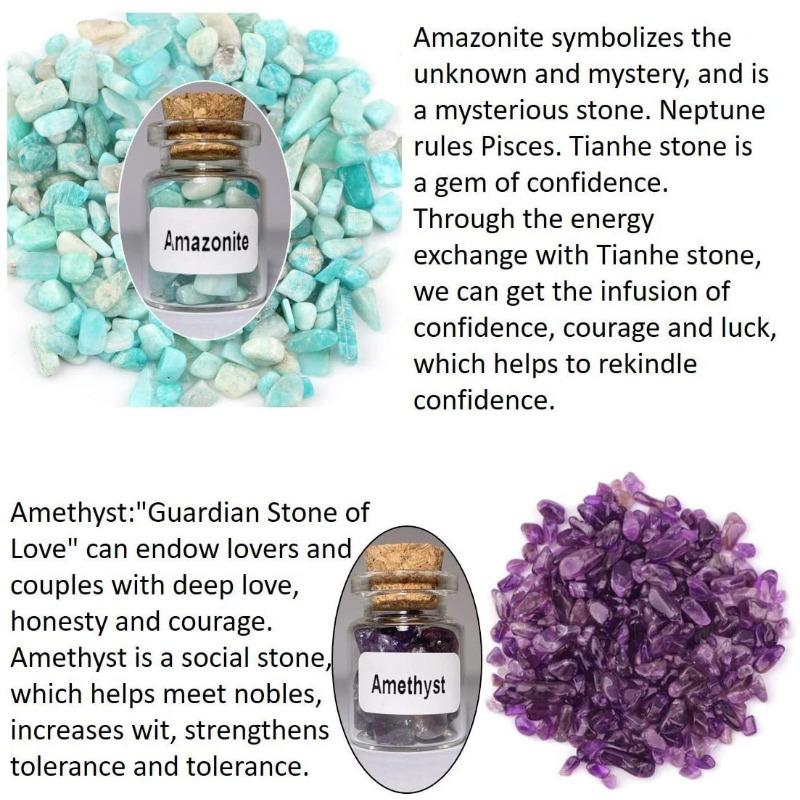 9PCS Gemstones Bottles Crystals and Healing Stones Witchcraft Supplies Crystals Chakra Healing Crystals Bulk Crystals