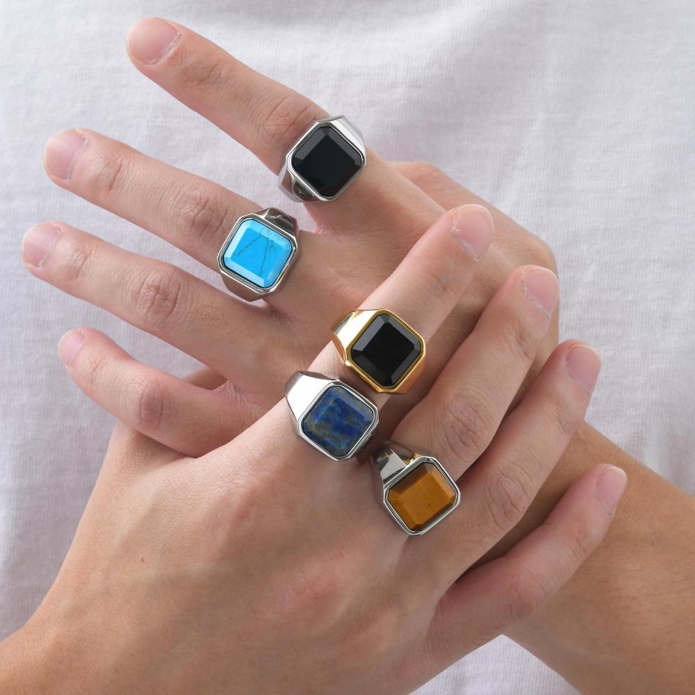 Stainless Steel Black Onyx Ring for Men Stylish Durable and Comfortable Jewelry Gift