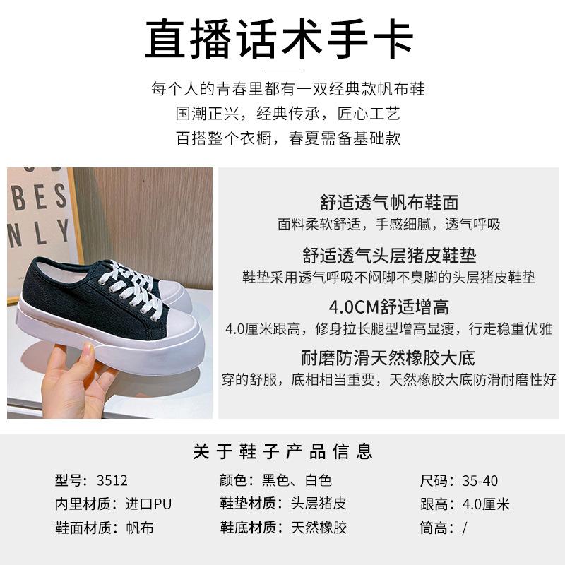 Canvas little white shoes women's 2025 spring new thick-soled heightening single shoes women's versatile big head shoes casual flat-soled women's shoe