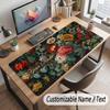 Floral Garden Theme Customized Mouse Pad Personalized Print Name Text Desk Mat For Home Office Table Decor