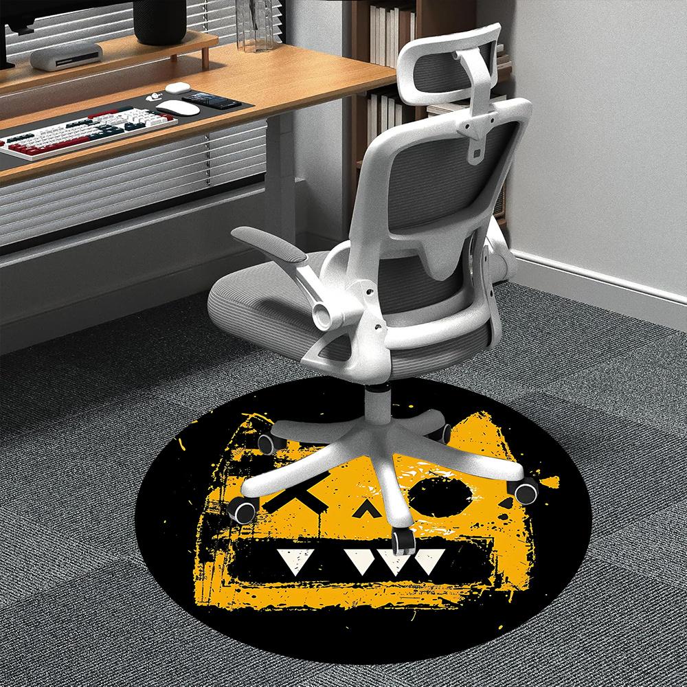 

1pc Monster Face Office Round Area Rug, Indoor Mat Suitable ForOffice, Under Office Chairs Bedroom Living Room Home Decor, Room Deco 095 80cm by 80cm