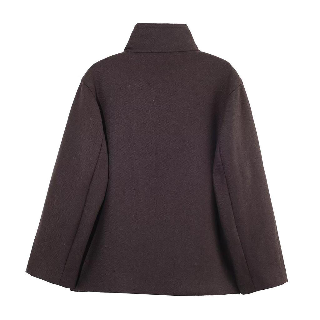2026 Stylish European & American Wool High-Collar Short Coat