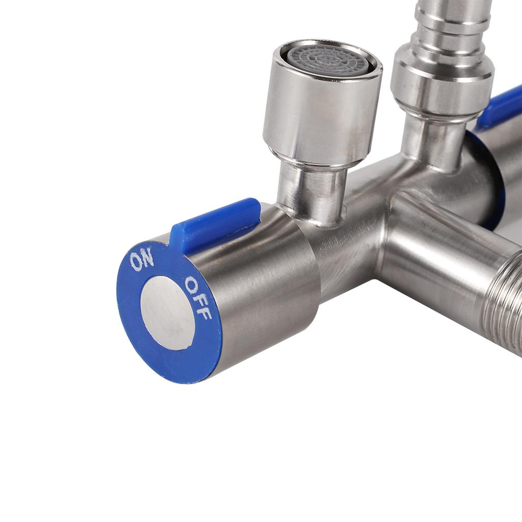 Dual Switch Outlet Faucet Toilet Bidet Shower Faucet Bathroom Fittings 1/2 Copper Dual Outlet and Shutoff Valve