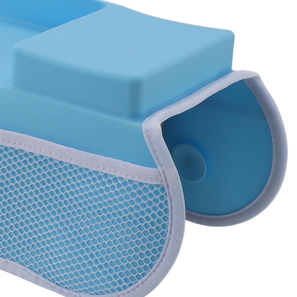 Bathtub Splash Guard with Double Sided Mesh Pockets Bath Tub Shelf Toy Holder Storage for Toddlers with Suction Cups