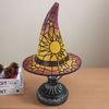 Witch Hat Lamp Resin Desktop Ornament Halloween Decorations USB Powered Creative Table Lamp Night Light for Home Bedroom Decor