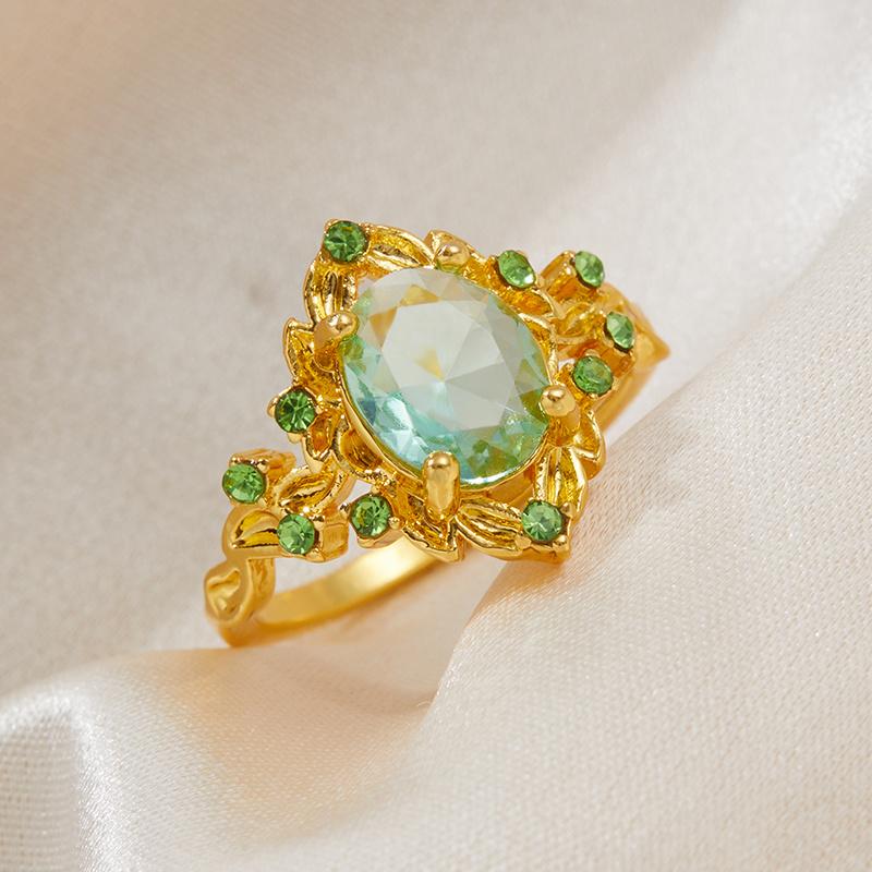 Elegant Luxurious Style Women'S Ring With Artificial Zircon Inlaid Flower Ring Suitable For Daily Party Jewelry Holiday Gifts