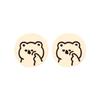 925 Silver Needle Creamy White Teddy Bear & Rabbit Stud Earrings - Simple, Versatile, Girlish Niche Design (B492X)