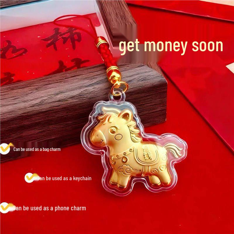2026 New Year Horse Pendant: Good Luck Red String Phone Chain for Prosperity & Safe Travels
