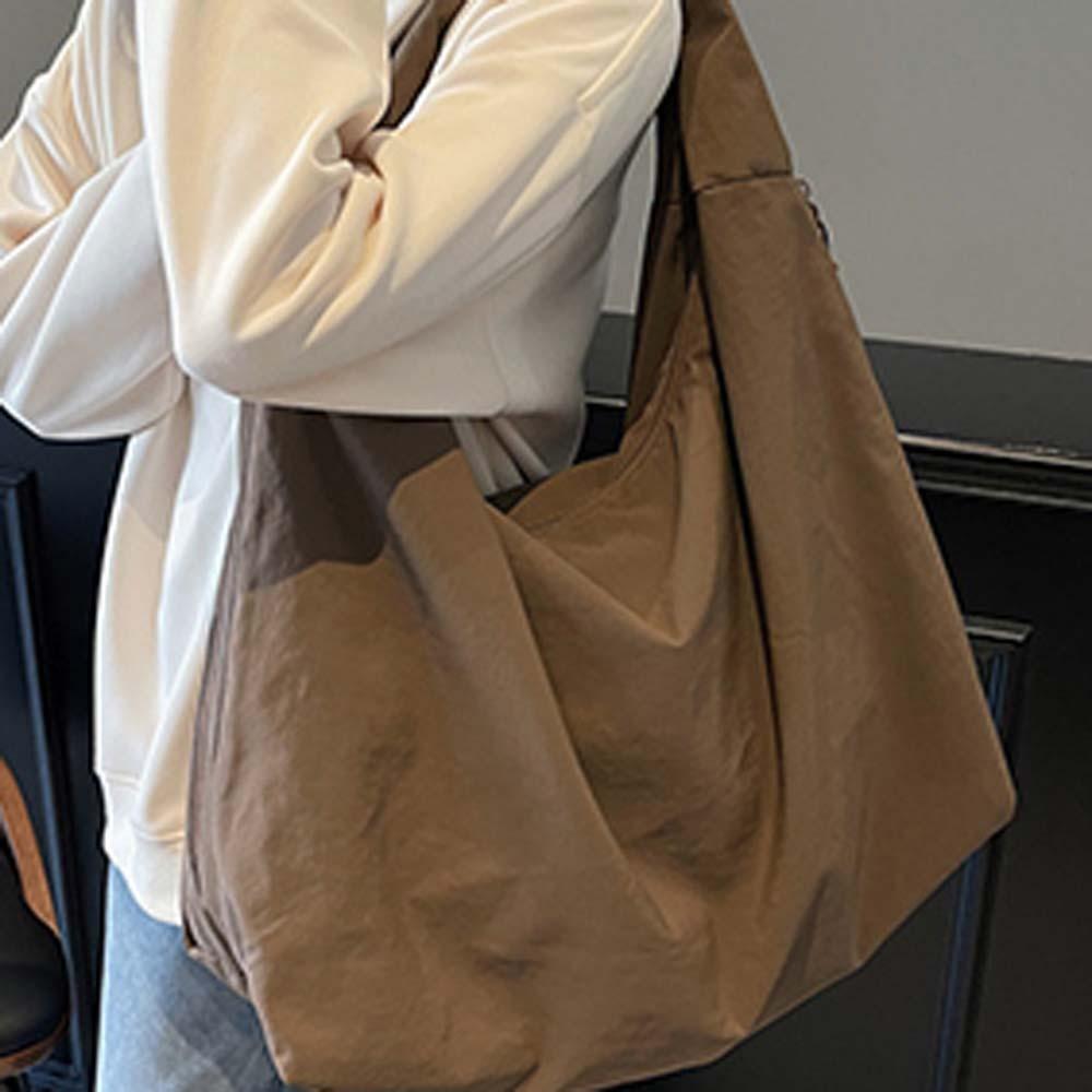 Multi-Pocket Nylon Shoulder Bag Casual Storage Pouch Underarm Bag Large Capacity Tote Bag  Women