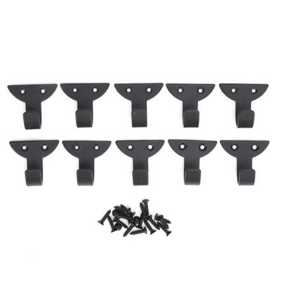10 Pcs Wall Hooks Mini Black Retro Iron Single Hook for Hanging Coat Scarf Bag Towel Key Cup Hat