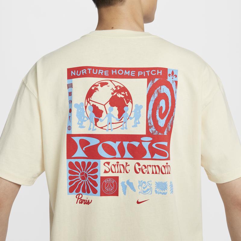 Nike Paris Saint Germain Mens Football Crew Neck Short Sleeve T-Shirt Men T-Shirt Coconut FZ8729113