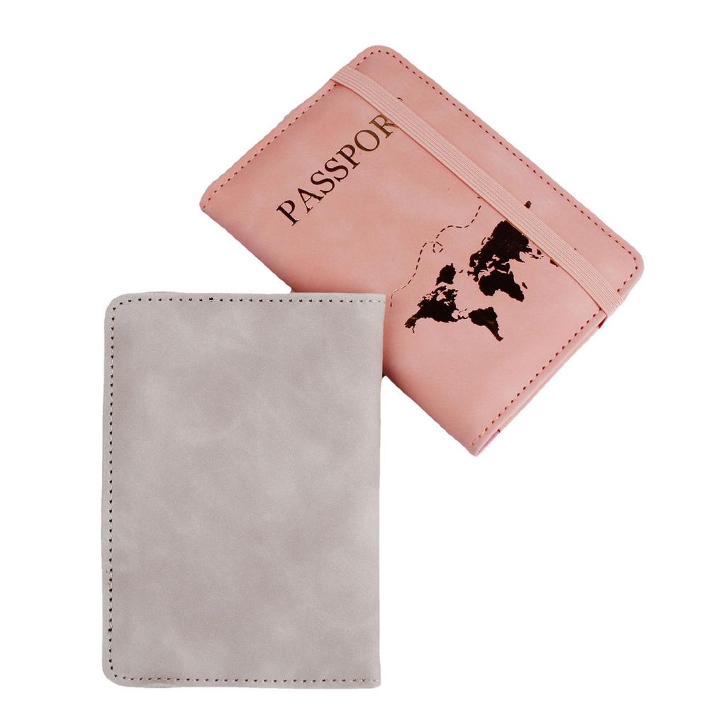 PU Leather Passport Cover for Card Documents Hot Stamping Simple Women Men Travel Passport Holder Wallet
