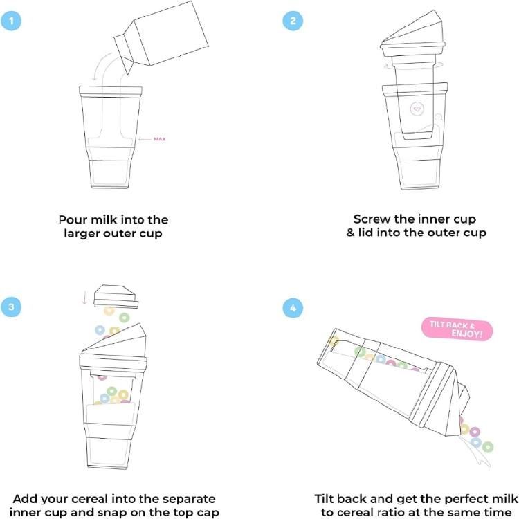 Grote Draagbare Ontbijtbeker voor Handheld Ontbijtconsumptie Geen Bestek Nodig Herbruikbaar Plastic