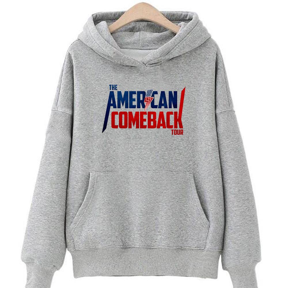 America Comeback Tour Grafisk Hoodie Charlie Kirk Frihet Pullovrar Amerikansk Stil Klassiska Sweatshirts Dam Herr Y2K Långärmad