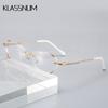 Luxury Women Myopia Glasses Rimless Diamond Frame Anti Blue Light Prescription Eyewear Diopter -1.0 To -4.0