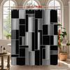Modern Black And White Geometric Shower Curtain Abstract Block Design Minimalist Architecture Style Waterproof Elevate Space