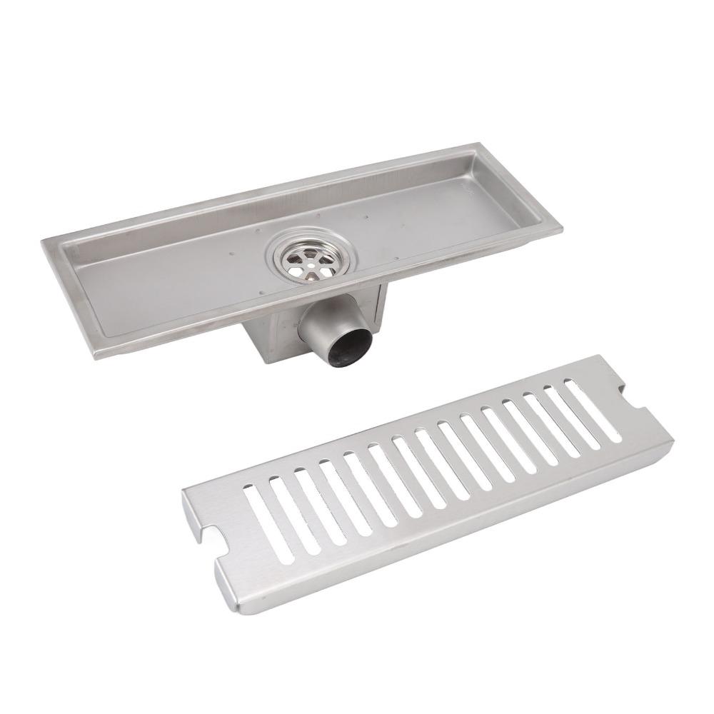 Rectangular Linear Shower Drain 30 × 10 cm / 11.81×3.94in Shower Floor Drain  Garage