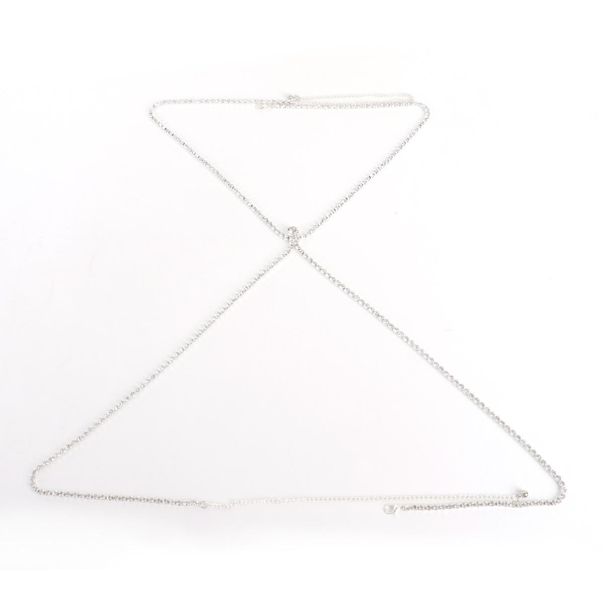 

Европейская и американская пляжная цепочка для тела: Минималистичная цепочка на грудь, аксессуары для бикини серебряный