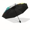 Halloween Stained Umbrella, Portable 3-Fold Compact Umbrella,Christmas Gift ES597